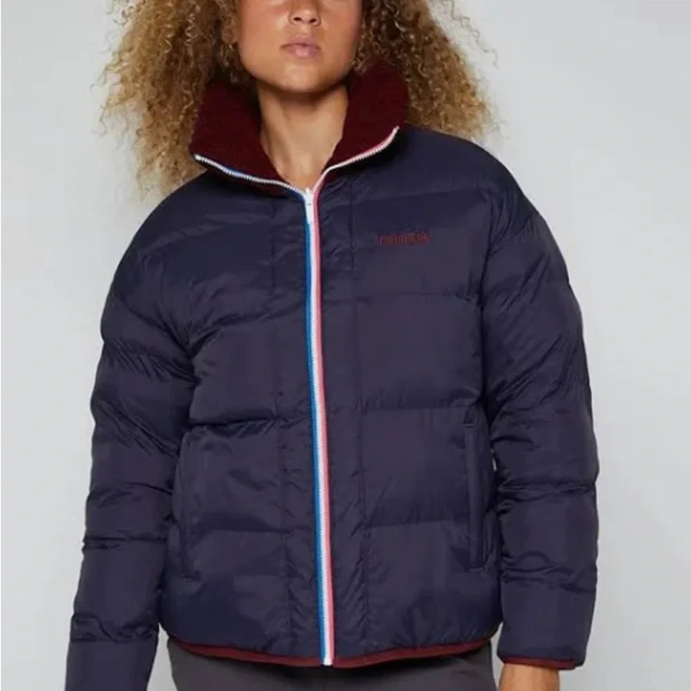 NWT Four 4 Laps Reversable Sherpa Down Filled Winter Jacket Blue Maroon - Picture 3 of 13